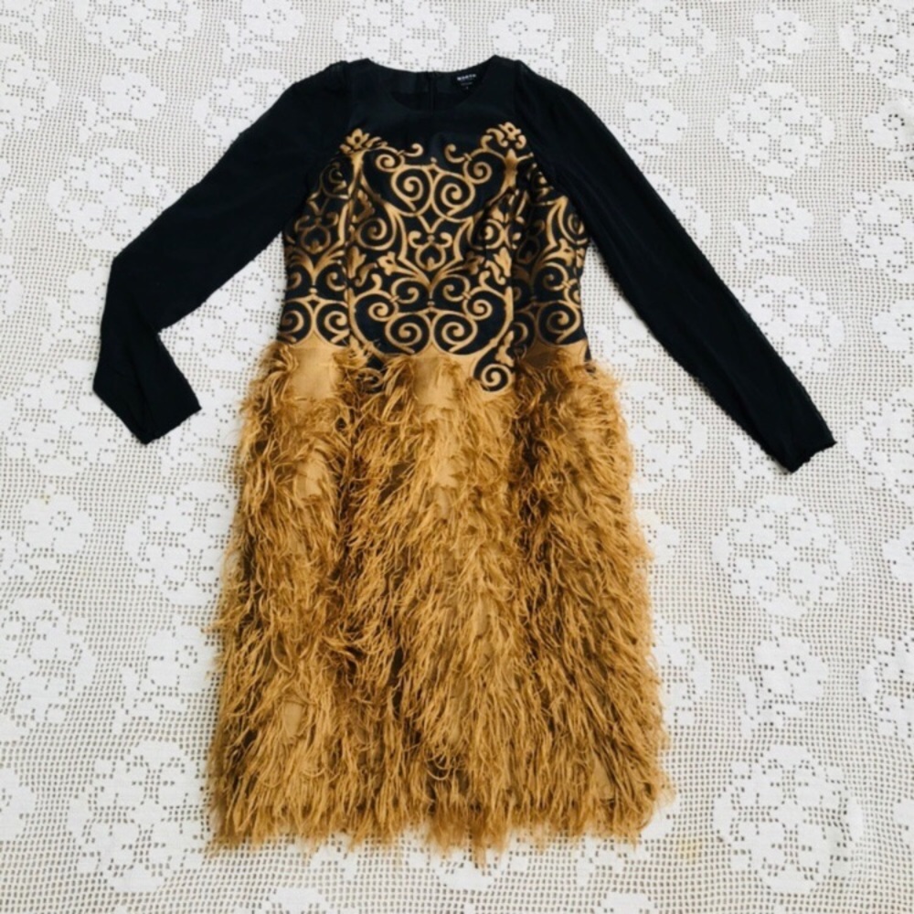 Black and gold illusion dress